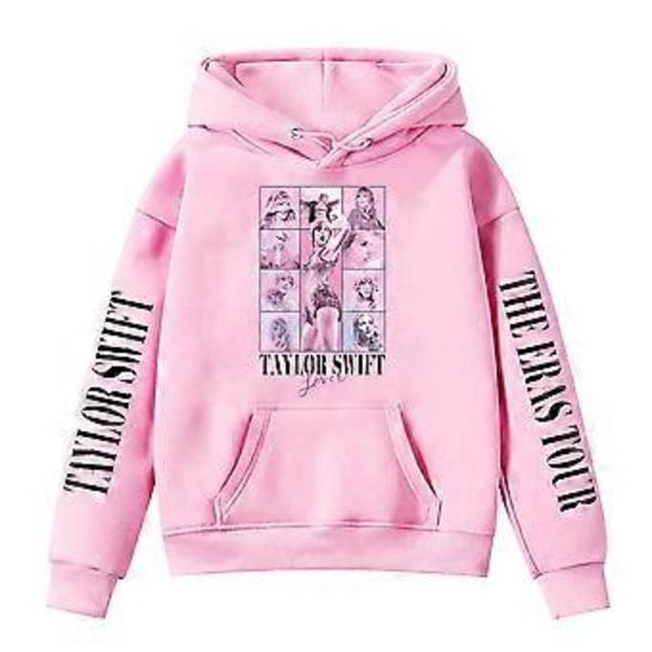 Taylor Swift Flickor Huvtröja Toppar Casual Långärmad Huvtröja Lös Tröja (10-11 År Rosa)