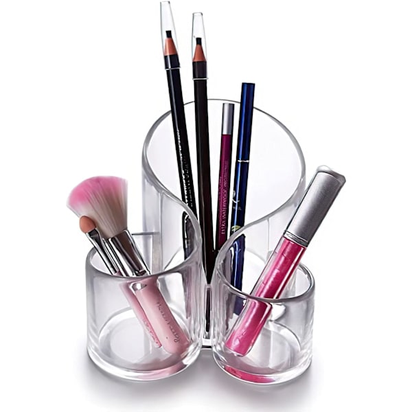 3-fags klar akryl makeup børste opbevaringsboks (én stk.)