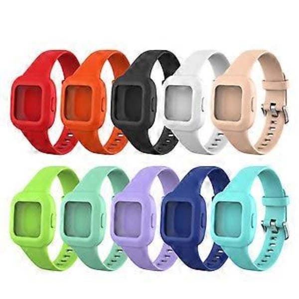 Enfärgat Silikon Armbandsrem för Garmin Vivofit jr 3 - Orange(Orange)