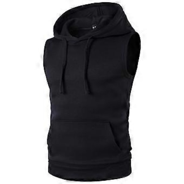 Miesten hihaton huppari tank top kuntosali urheilu harjoittelu fitness liivi T-paita (Musta) (XL)
