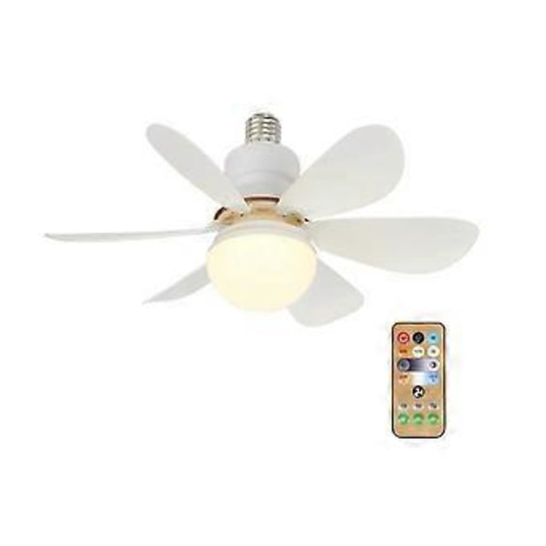 2-i-1 LED Takvifte med Lys 30W Kjølerlampe Avtakbart Vifteblad med Fjernkontroll 3000K-6500K AC85V-265V-A
