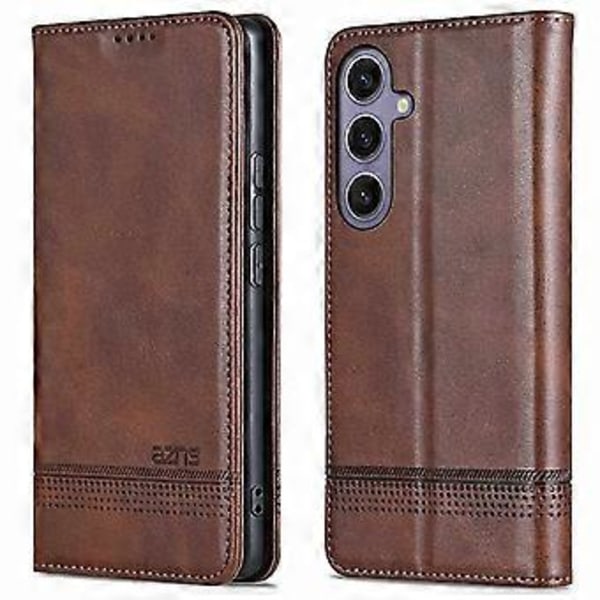 AZNS Til Samsung Galaxy A26 5G Cover Ko Lædertekstur PU Læder Wallet Telefon Cover - Kaffe (Kaffe)