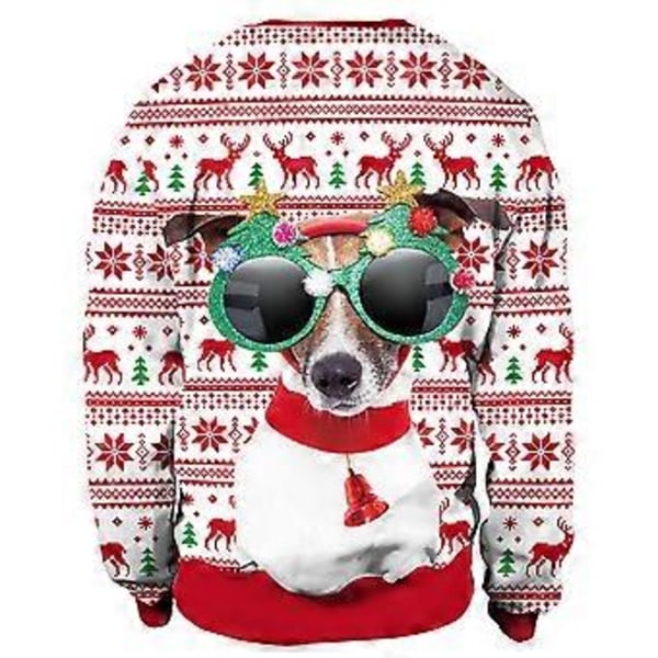 Jultryckta Partröjor för Kvinnor och Män Långärmad Pullover Jumper Julparty Nyhet Toppar Semesterpresent (L C)