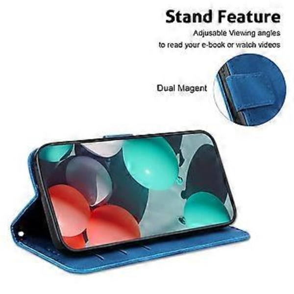 Til Xiaomi Redmi Note 14 5G Stand Case 7-Formet Mønster Præget Læder Telefon Cover (Style D)