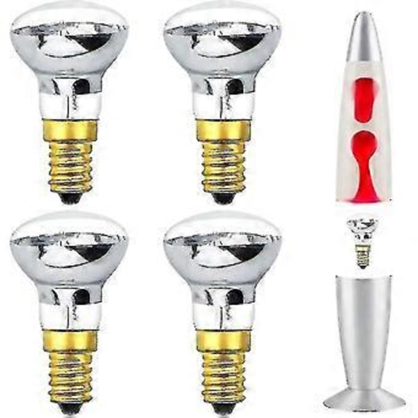 Lava Lampe Pære 25w E14 R39 Varmt Hvid Varmt Hvid Reflektor Pære Ses Lille Skrue Edison Glødepære (pakke Med 4) [energi Klasse C]-bebett