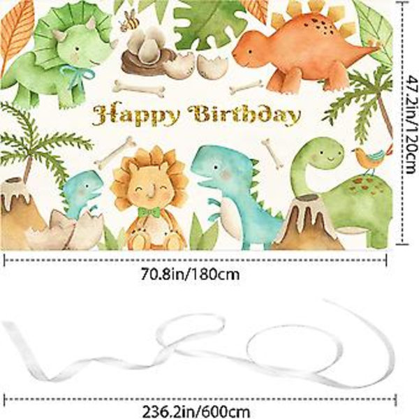 Piirrettyjen dinosaurusten teemainen onnellinen syntymäpäivätausta Dinosaurusten syntymäpäiväjuhlat Dinosaurusten onnellinen syntymäpäiväjuhlat Lippu Valokuvaustausta Ki
