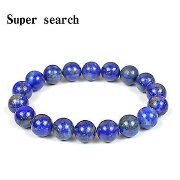 4 6 8 10 12mm 100% naturlige Lapis Lazuli armbånd Bangles Røde perler Meditation Healing Blå sten Mode Smykker (Perler 8mm)