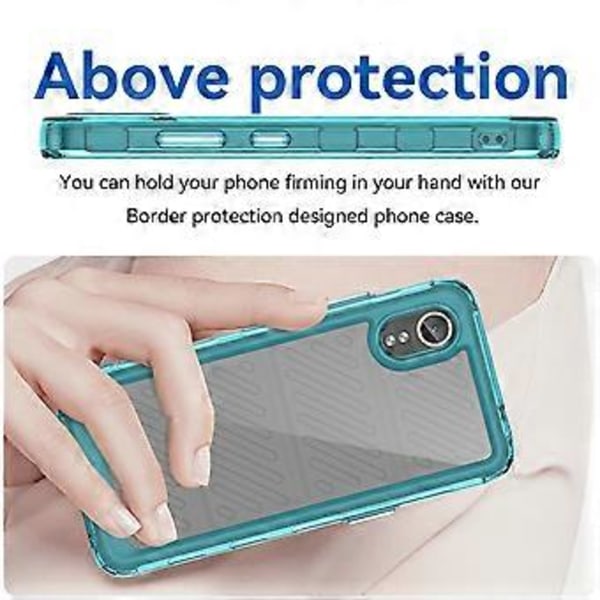 För Samsung Galaxy Xcover7 Mobilskal Anti-fall TPU + Akrylskydd (Transparent Blå)