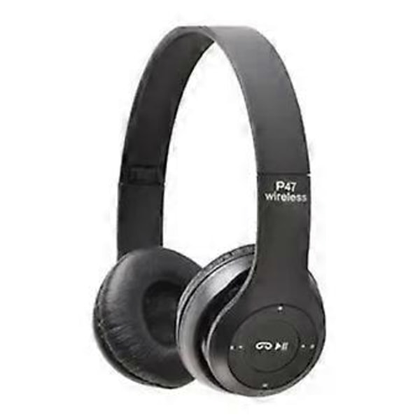 P47 Bluetooth-headset Multifunktionell Djup Bas Brusreducering Vikbart Trådlöst Sportheadset För Hem Kontor Resor (Svart)