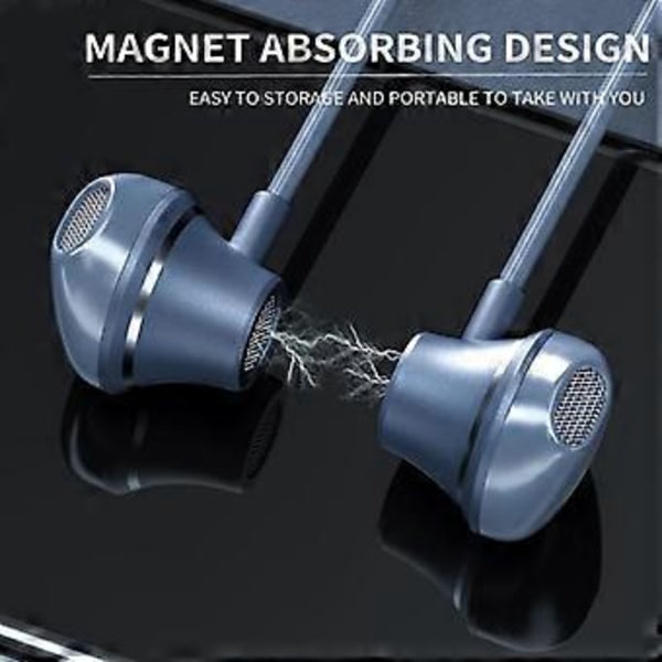 K12 Magnetiske Nakkehengende Hodetelefoner Stereo Bass Trådløs Bluetooth-kompatibel Sportsøretelefoner Vanntette Støtter TF-kort (blå)