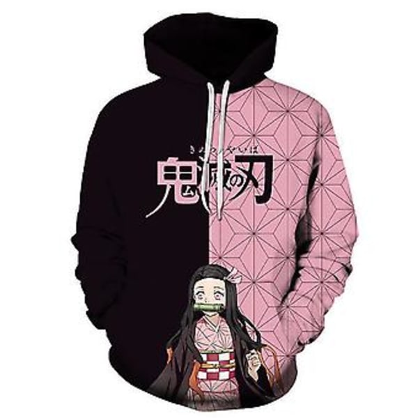 Demon Slayer Anime Unisex Hoodie Tröja Topp Fans Present För Män Kvinnor Pullover Sweatshirt Långärmad (L A)