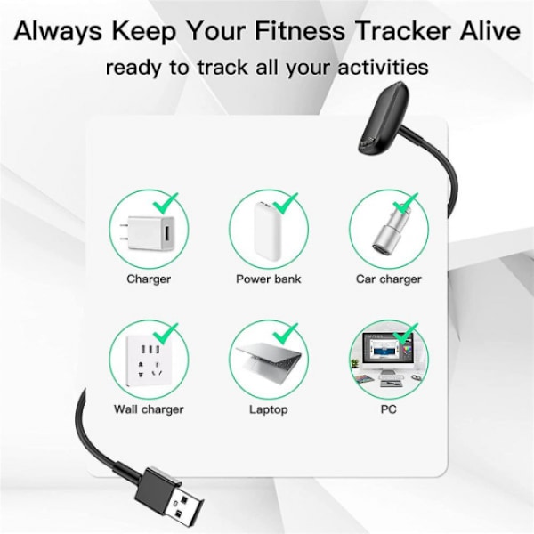 Laddare för Fitbit Charge 5/luxe, Smartwatch Bärbar 50cm trådlös