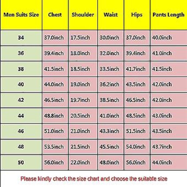 Herre Dobbeltbrystet Blazer Suit 2 Dele Slim Fit Bryllup Brudgom Tuxedos Peak Lapel Formelle Prom Suits (52 Pink)