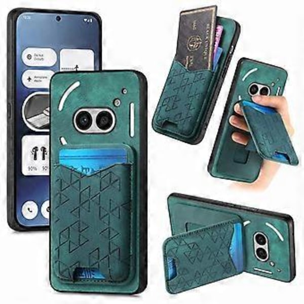 Til Nothing Phone (2a) Etui med Præget Mønster, Kortholder, Støttefod, Læder Bagside Cover (Stil C)