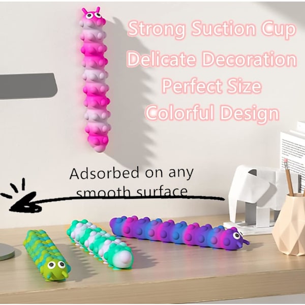 Rabatt Nye 3D Anti-Trykk Klem & Magisk Kattlarve Blekksprut Sugkopp Sansestimulerende Leke Autistiske Pop Fidget Leke for Barn & Voksne (2 stk)