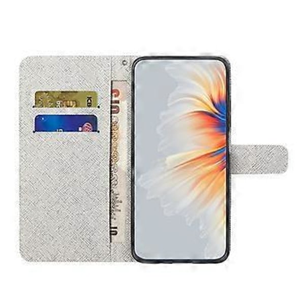 För Xiaomi Redmi Note 13 4G Mobilskal Läder 3D Mönster Magnetiskt Fodral (Blå Blomma)