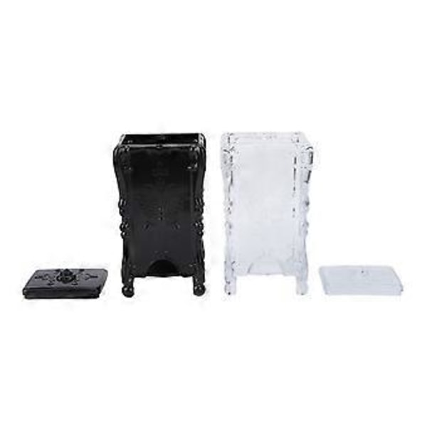 2 STK. Bomuldspad Opbevaringsboks 3D Sommerfugl Rose Mønster ABS Transparent Sort Make Up Pad Holder med Låg