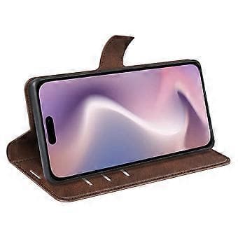 För iPhone 16 Fodral Kalvtextur PU Läder Folio Flip Plånboksfodral (Stil A)