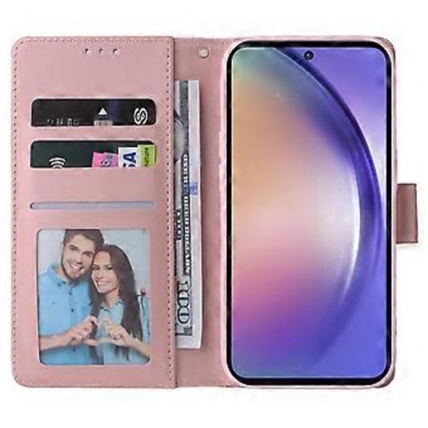 Samsung Galaxy A55 5G -kotelo, lakattu nahkainen lompakkokotelo marmorikuviolla ()