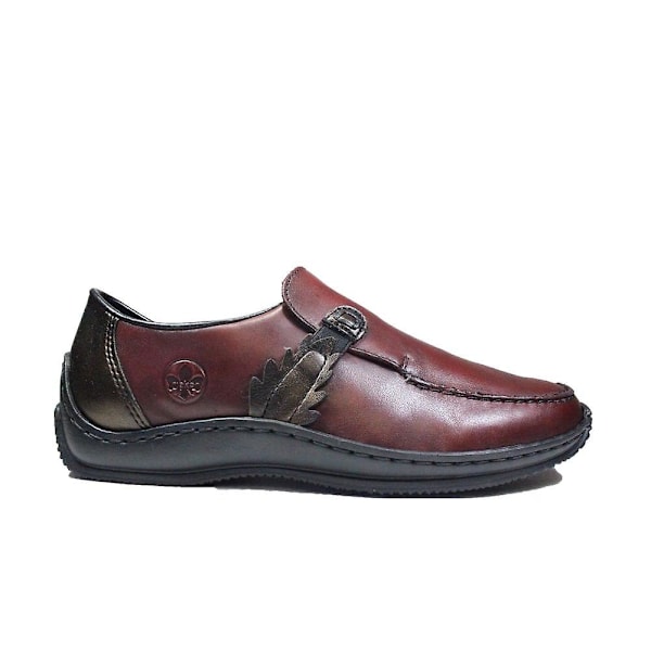 Rieker L1759-30 | Celia | Vinröd Läder | Dam Slip On Skor Wine Eu 39