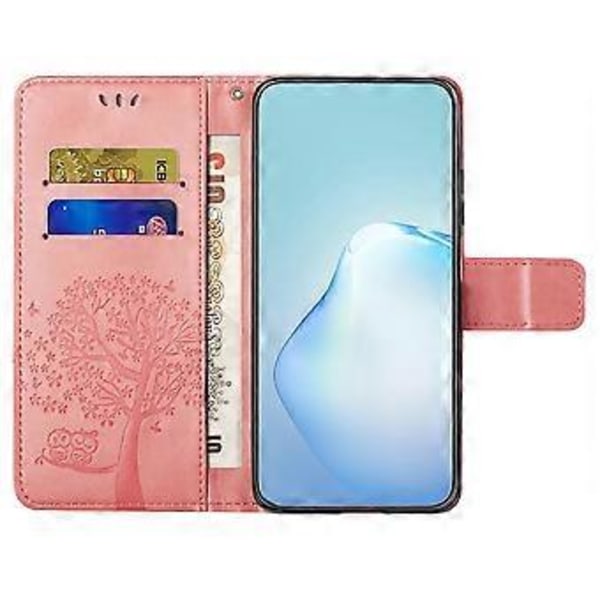 För Motorola Moto G35 5G Fodral PU Läder Uggla Träd Tryckt Plånbok Telefonfodral (Stil F)