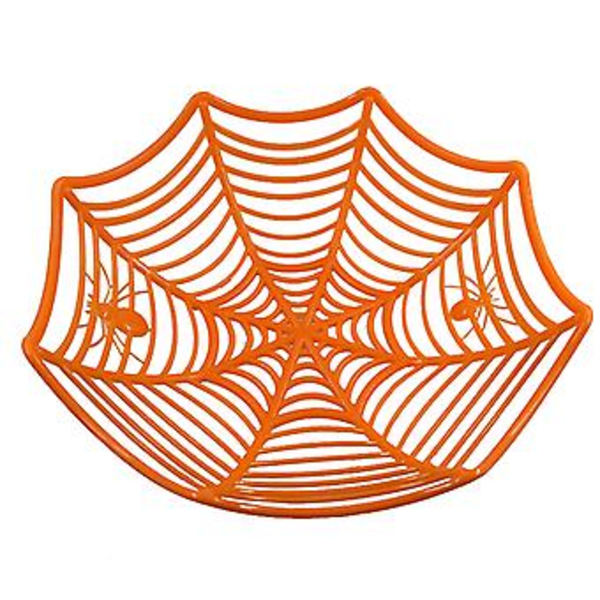 Halloween-karkkipussi Musta Oranssi Hämähäkinverkko Kulho Keksin Pakkaus Kori Hedelmälautanen Temppu Vai Herkku Halloween-koriste (Oranssi)