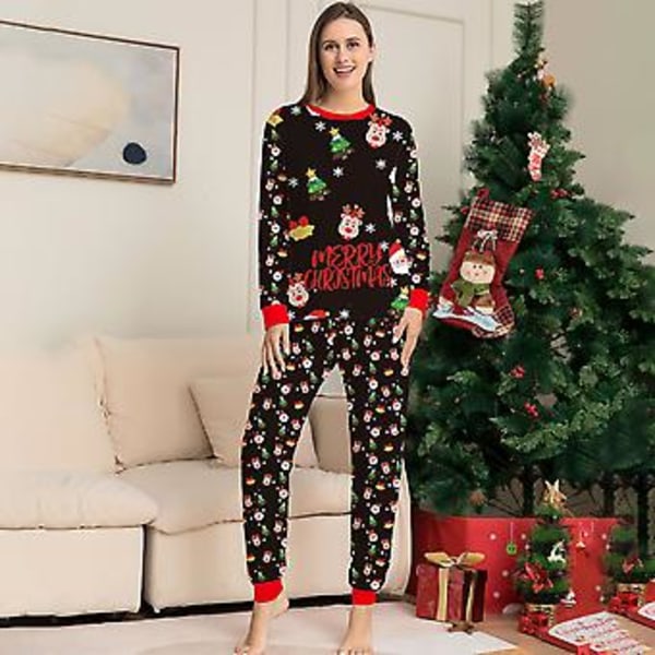 Julefamiliens Matchende Pyjamas Far Mor Datter Søn Trykt Natøj Ferie Soveværelse Jule Pjs Sæt Pyjamas (S Mor)