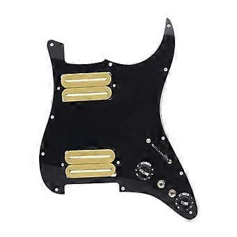 Elektriske guitarer Pickguard Pickup Samling Scratchplate Praktisk Robust (Sort Gul)