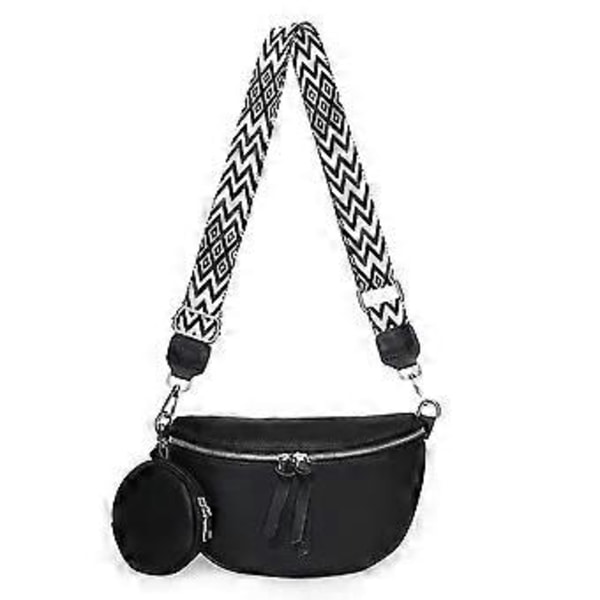 Axelväska Dam Liten, Crossbody Väska Dam Bred Rem, Magväska Dam Stilren Läder Vattenavvisande, Eleganta Moderna Väskor med Avtagbar Rem