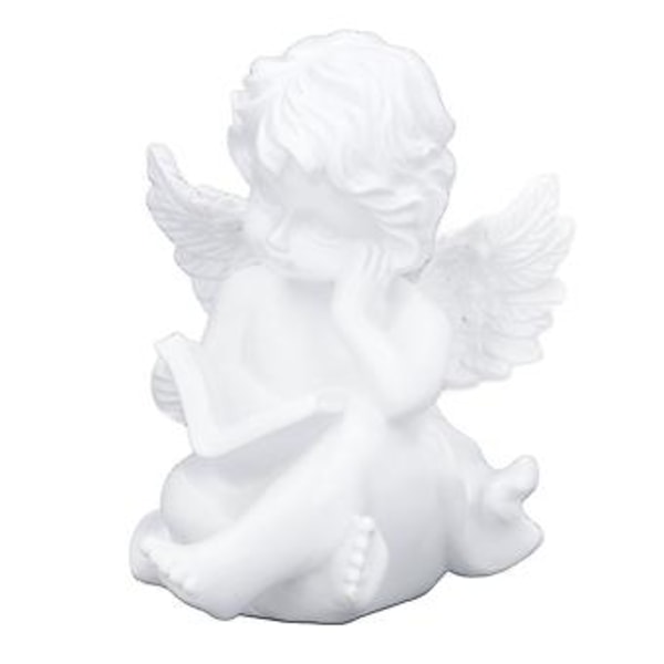 Kerub Statue Livagtigt Udseende Boglæsning Holdbar Resin Bredt Anvendt Haveengel til Soveværelse Kontor Bibliotek