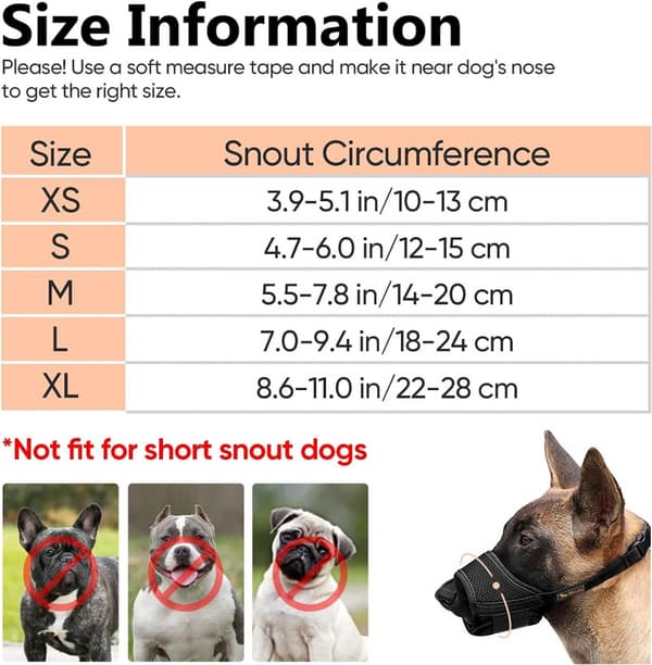 XL, Nylon hundemunnbind, justerbar stropp