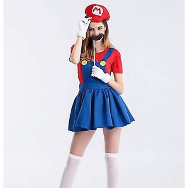 Mario Cosplay Kostume Kvinder Luigi Kostume Sexy VVS Kostume (S Rød)