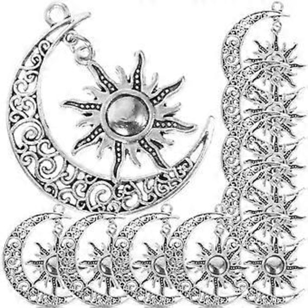 10 kpl Aurinko Kuu Seos Korut Charms Seos Riipukset Kuu ja Aurinko Kaulakoru Charms