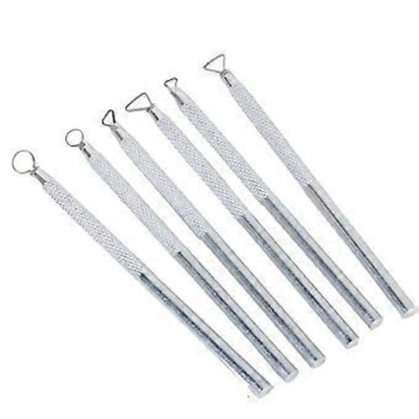 6-pack Aluminiumlera Keramik Skulpturverktygssats (Silver)