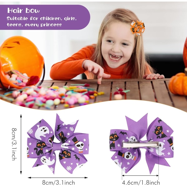 6-pack Halloween hårnålar pumpa fladdermus hårnålar flickor tillbehör