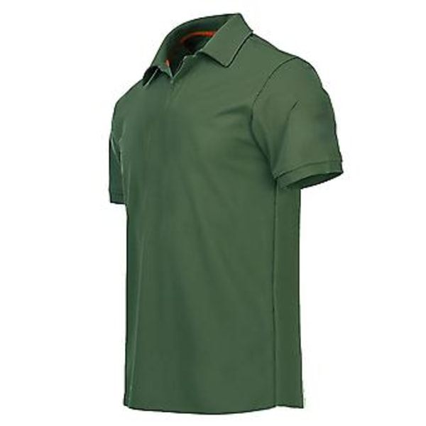 Fianao Miesten Kesä Casual Käännetty Kaulus Lyhythihainen Ranneke Napit T-paita Yläosa (XXXXL Vihreä)