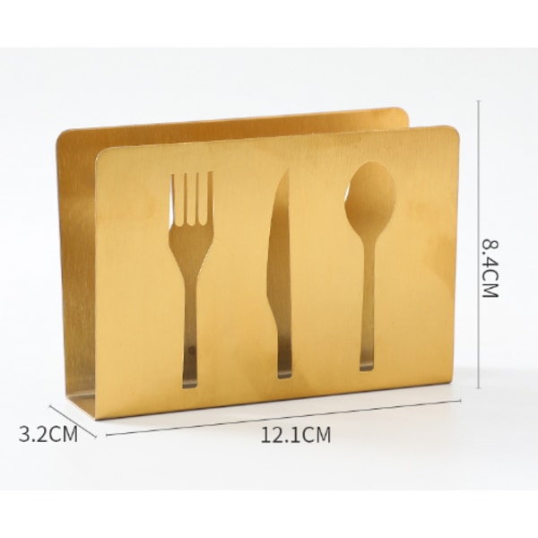 12,1*3,2*8,4cm, (guld) 2 stk. servietholder i rustfrit stål, serviet