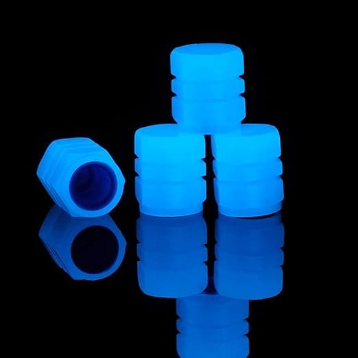 12-pak fluorescerende ventilhetter for bildekk, universelle lysende