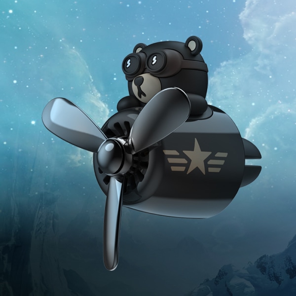 Cartoon Bear Air Pilot Automotive Air Fan Cut Out Clips Aroma Dif