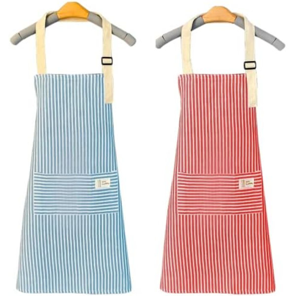 2 st köksförkläde, 72cmx68cm justerbart hushållsförkläde, Wat