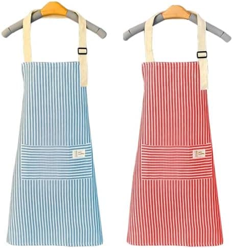 2 stk kjøkkenforkle, 72cmx68cm justerbart husholdningsforkle, Wat