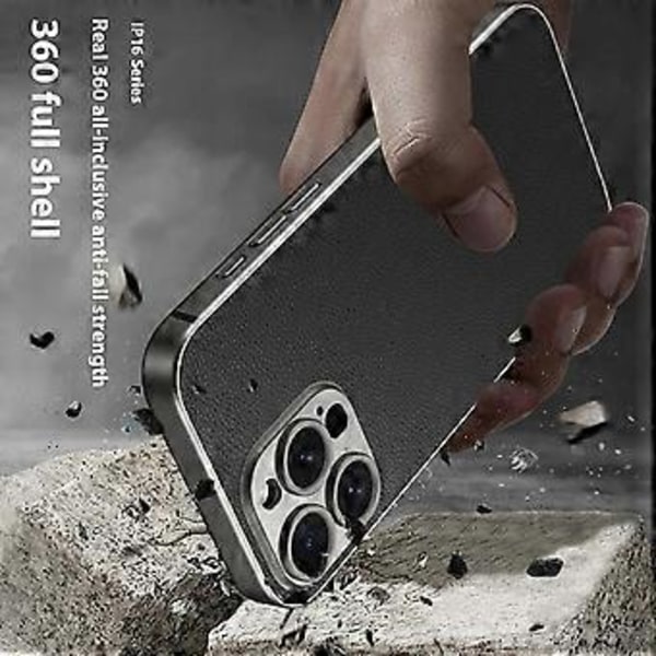 GKK Til iPhone 16 Pro Cover Hud-Berørings PU Læder Dækket Anti-Drop PC Telefon Cover (Style B)