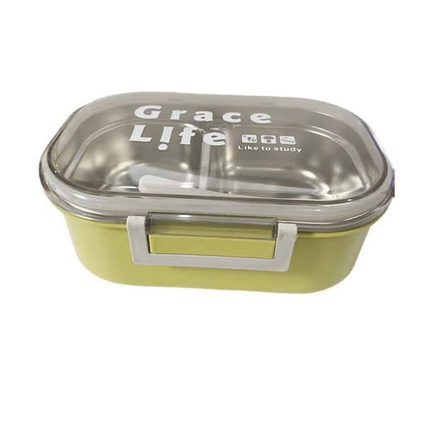 Yellow insulated lunch box lunch box with compartments