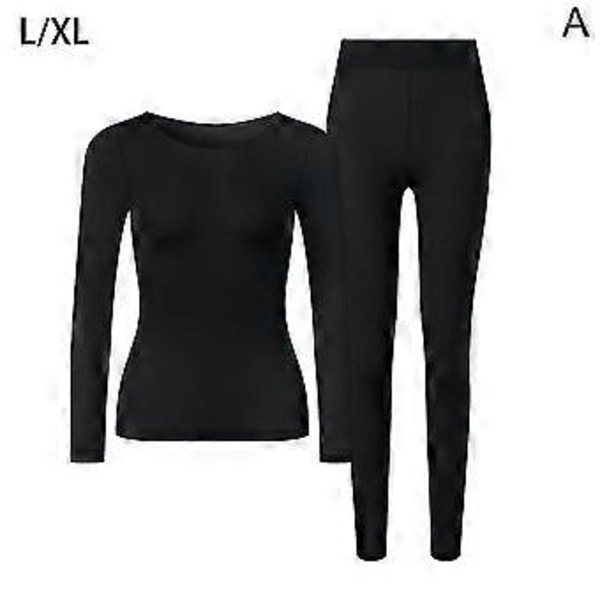 Lämpöpuku Lämpöhousut Pitkät Alushousut Talvileggingsit Miehet Naiset Unisex (Musta XL)