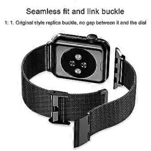 Kompatibel med Apple Watch Band 42-44mm Erstatningsreim for Iwatch Series 4 Series 3 Series 2 Series 1 - Svart