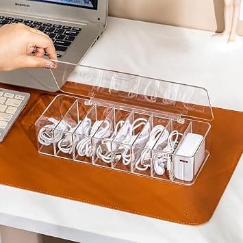 8-rum opbevaringsbokse med 10 kabelbindere, elektronisk tilbehør