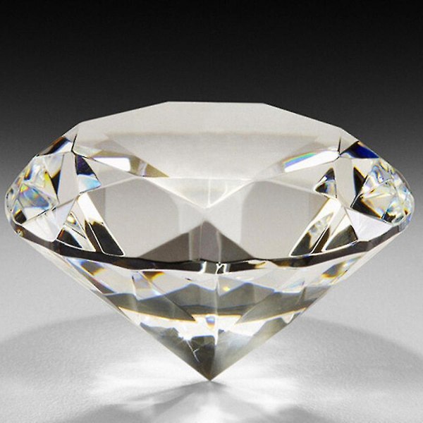 40mm Clear Paperweight Faceted Cut Glass Giant Artificial Diamond Jewelry Decor_a