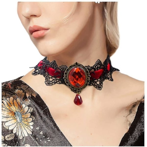 Retro Handgjord Spets Vampyr Halsband Gotisk Halsband