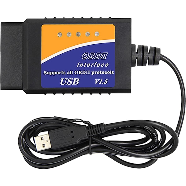 USB OBD 327 Bilscanner, USB-stikkabel-grænsefladescanner,