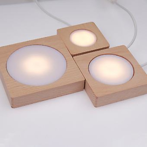 LED Trælampeholder til 2D/3D Krystalhåndværk - USB Multifunktionel Kvadratisk Lysbase (10)